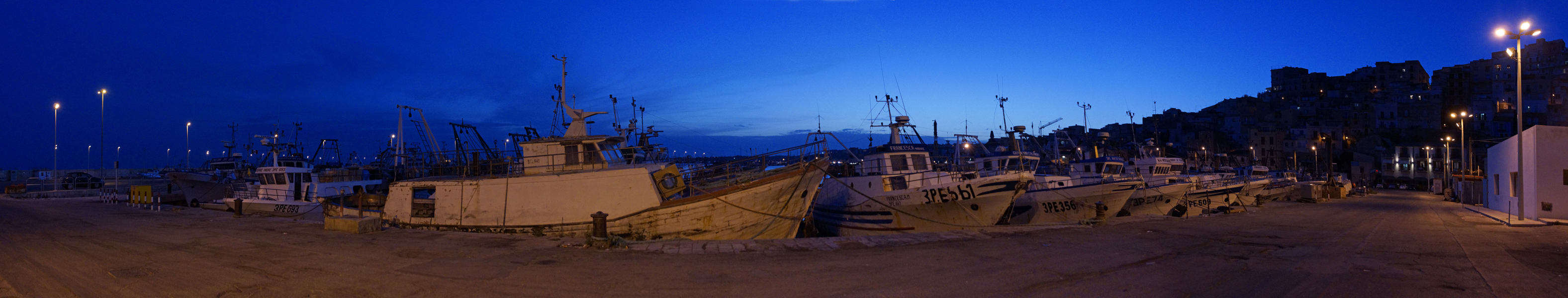 Sciacca Boats at Night Pan #1