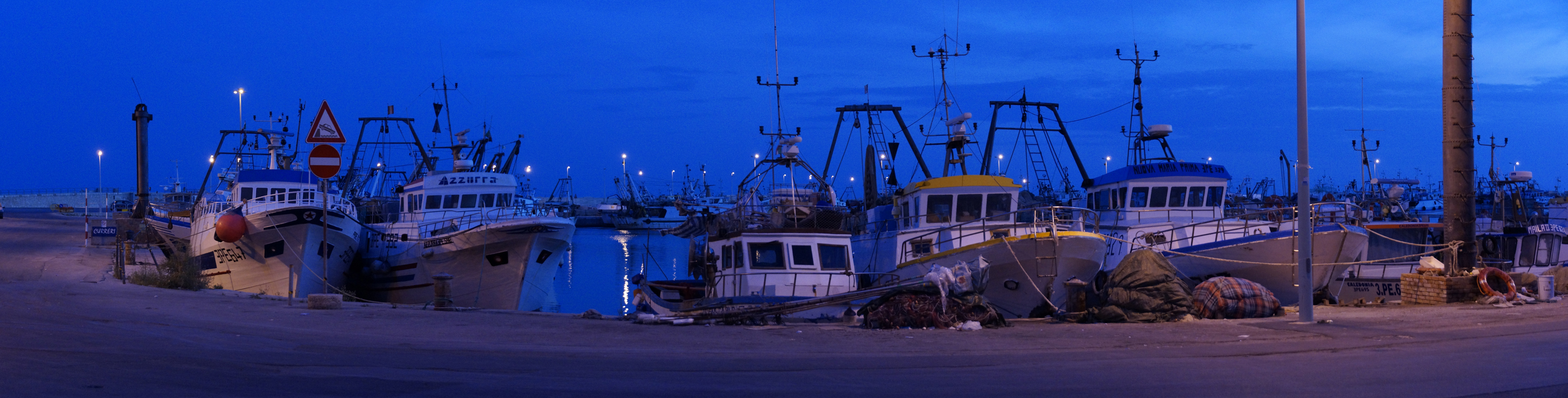 Sciacca Boats at Night Pan #2