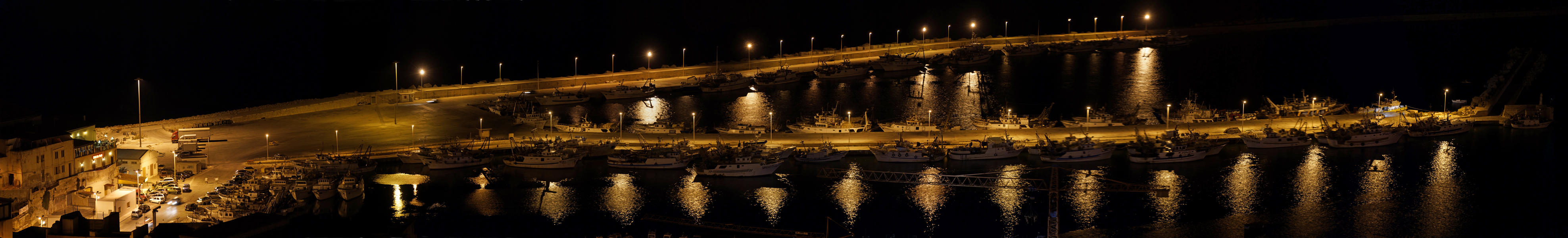 Sciacca Harbor Night - Long Panorama